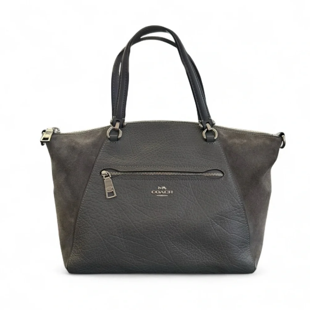 COACH Prairie Satchel & Crossbody | F79999 | Heather Grey Leather & Suede | EUC - Picture 4 of 11